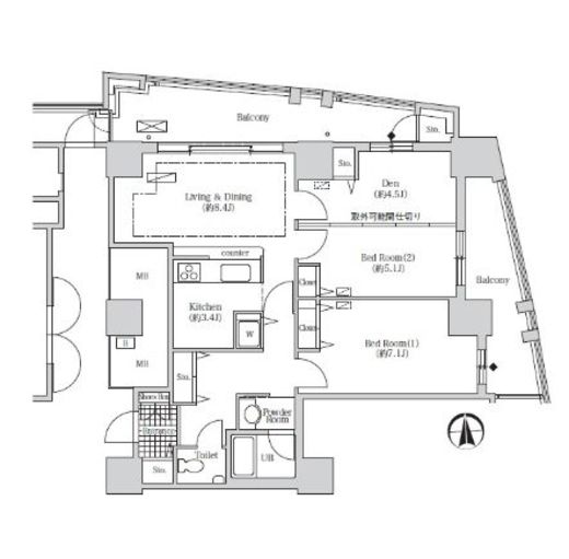 アクティ汐留 701 間取り図