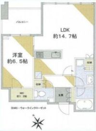 シティタワー麻布十番 6階 間取り図