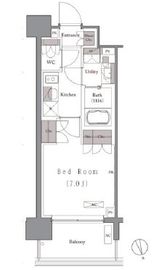 プレジリア新富町 202 間取り図