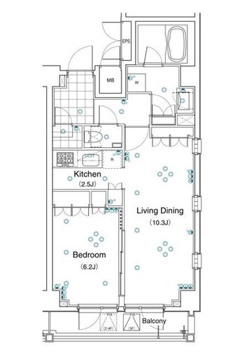 アパートメンツ都立大学 305 間取り図