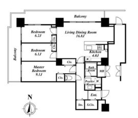 ロイヤルパークスタワー南千住 3301 間取り図