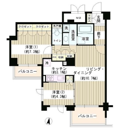 アゼリアテラス新宿 6階 間取り図