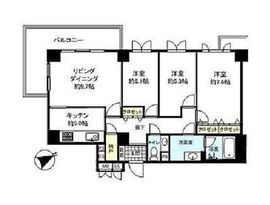 広尾ガーデンヒルズ 8階 間取り図