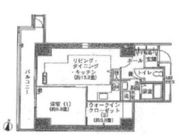 シティコート目黒 4-1003 間取り図