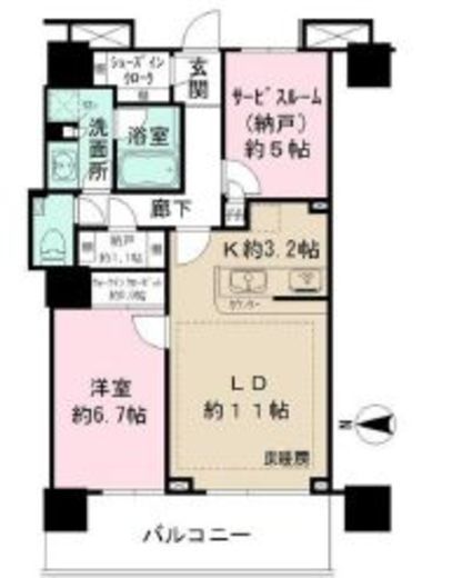浅草タワー 16階 間取り図