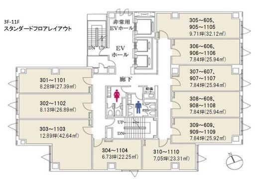 クロスオフィス内幸町 1007 間取り図