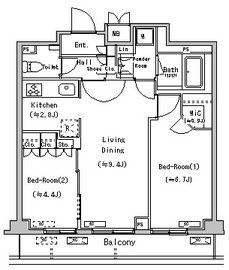 コンフォリア駒場 204 間取り図