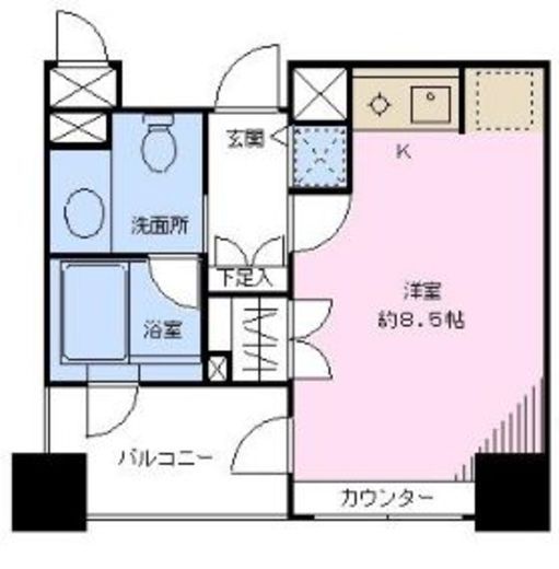 クオリア広尾 4階 間取り図