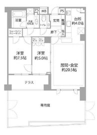 高輪ソルステージュ 1階 間取り図