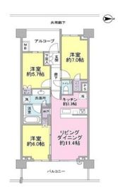 プラウド駒場 3階 間取り図