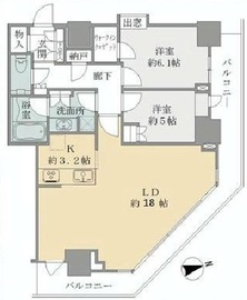 勝どきビュータワー 47階 間取り図