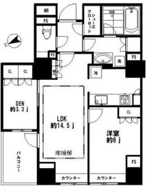 パークホームズ市谷薬王寺セントガレリア 3階 間取り図