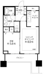 河田町ガーデン 1-2103 間取り図