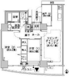 河田町ガーデン 1-608 間取り図