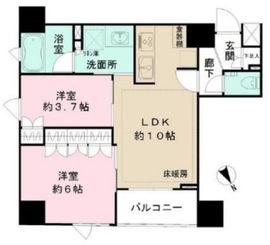 グリーンパーク新富町 8階 間取り図