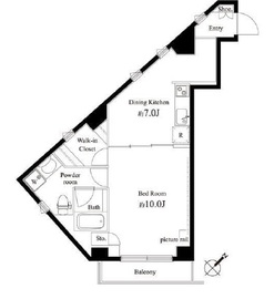 クローバー六本木 2階 間取り図