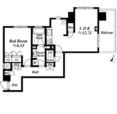 クオリア南麻布 3階 間取り図