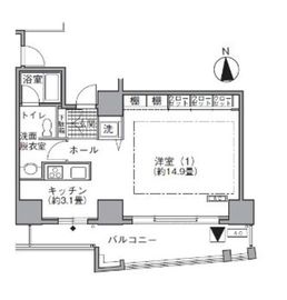 アクティ汐留 407 間取り図