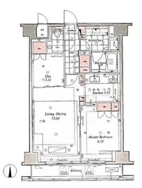 コンパートメント東京中央 13階 間取り図