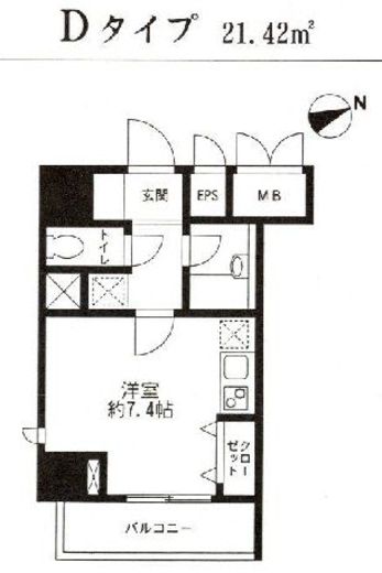 レジディア東品川 807 間取り図
