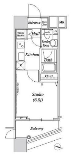 ファーストリアルタワー新宿 502 間取り図