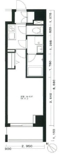 プレミアムコート都立大学 704 間取り図