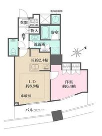 ザ・パークハウス西新宿タワー60 6階 間取り図