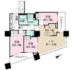 ザ・パークハウス西新宿タワー60 29階 間取り図