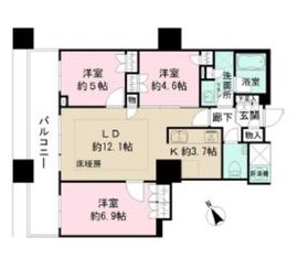 ザ・パークハウス西新宿タワー60 16階 間取り図