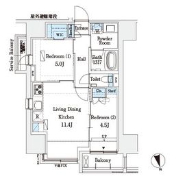 HF上野レジデンスEAST 201 間取り図