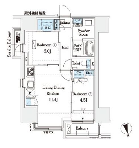 HF上野レジデンスEAST 701 間取り図