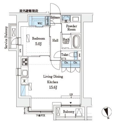 HF上野レジデンスEAST 1501 間取り図