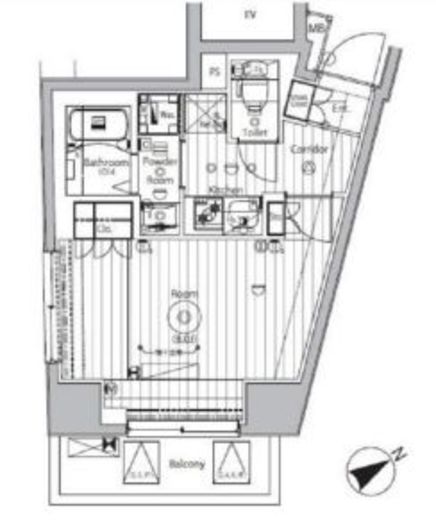 プロスタイルウェルス西早稲田 203 間取り図