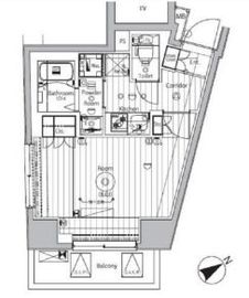 プロスタイルウェルス西早稲田 203 間取り図