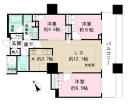 ザ・パークハウス西新宿タワー60 22階 間取り図