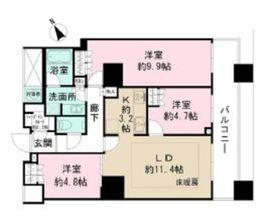 ザ・パークハウス西新宿タワー60 22階 間取り図