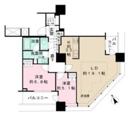 ザ・パークハウス西新宿タワー60 21階 間取り図