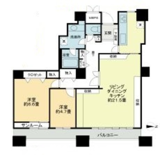 西戸山タワーホウムズ 9階 間取り図