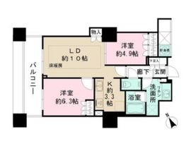 ザ・パークハウス西新宿タワー60 6階 間取り図
