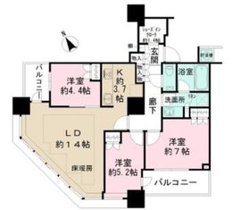 ザ・パークハウス西新宿タワー60 6階 間取り図