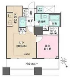 ザ・パークハウス西新宿タワー60 6階 間取り図