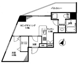 カインドステージ高輪台 7階 間取り図