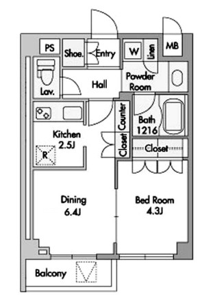 プライムアーバン赤坂 201 間取り図