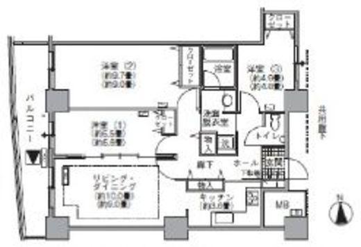 アクティ汐留 1005 間取り図