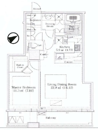 シティタワー大崎ステーションフロント 26階 間取り図