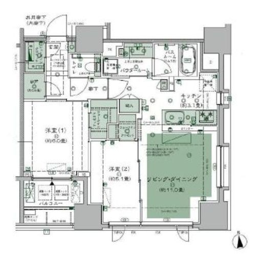 シティタワー白金 12階 間取り図