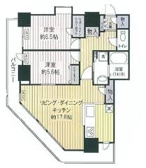 勝どきビュータワー 26階 間取り図