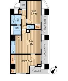 ユニフォート目黒中町 408 間取り図