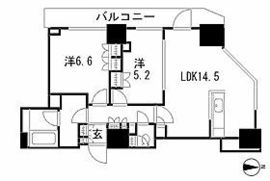 パークキューブ愛宕山タワー 1401 間取り図