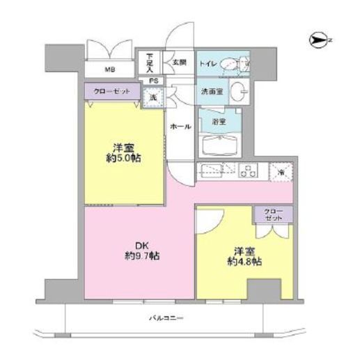コンフォリア西蒲田 1403 間取り図